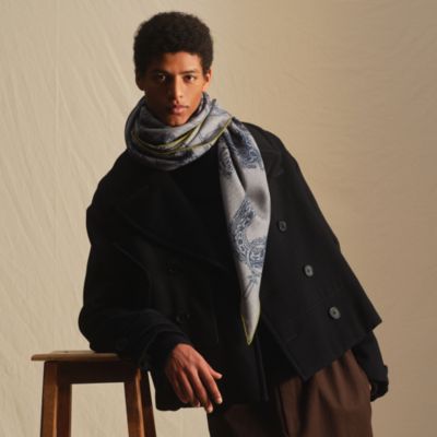 22AW ファッション HERMES エルメス カシミヤ マフラー ダークグレー